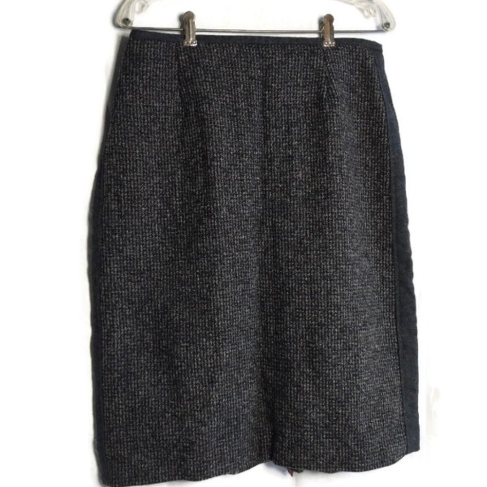 Professionally Tailored Vintage Wool Skirt Grey Tweed